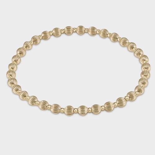Dignity Grateful Pattern 4mm Bead Bracelet - Gold