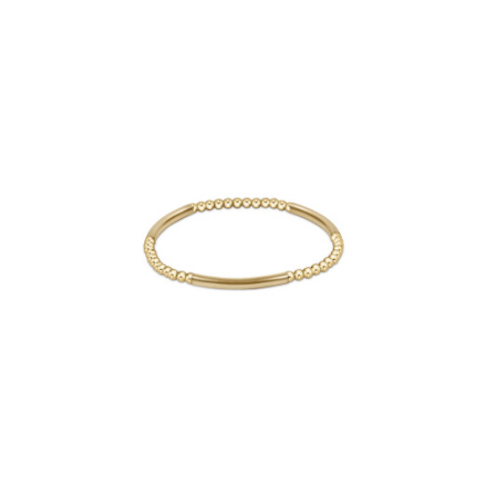 Bliss Bar Gold Pattern 3mm Bead Bracelet - Gold