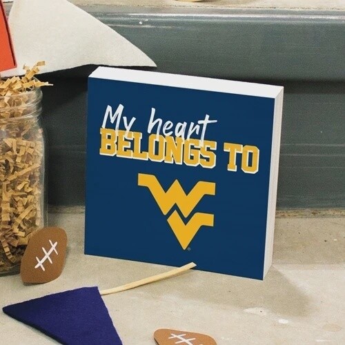 My Heart Belongs To West Virginia Mountaineers Word Block