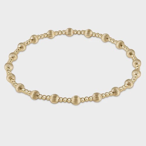 Dignity Sincerity Pattern 4mm Bead Bracelet - Gold