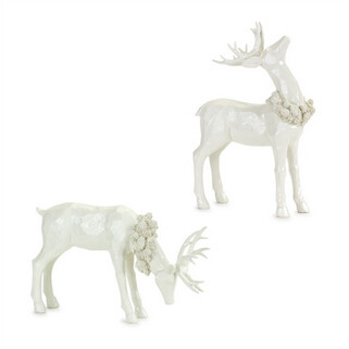 Resin Deer with Wreath