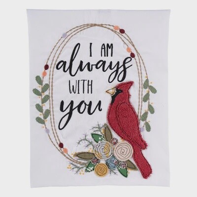 Red Bird Wreath Tea Towel
