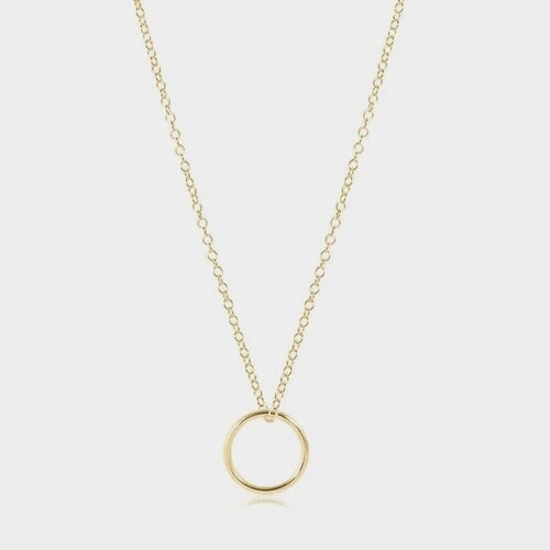 16&quot; Necklace Gold - Halo Gold Charm 2mm
