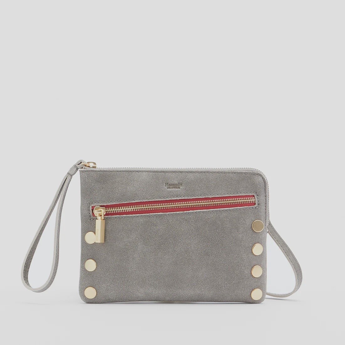 Nash Small - Pewter/Brushed Gold Red Zip