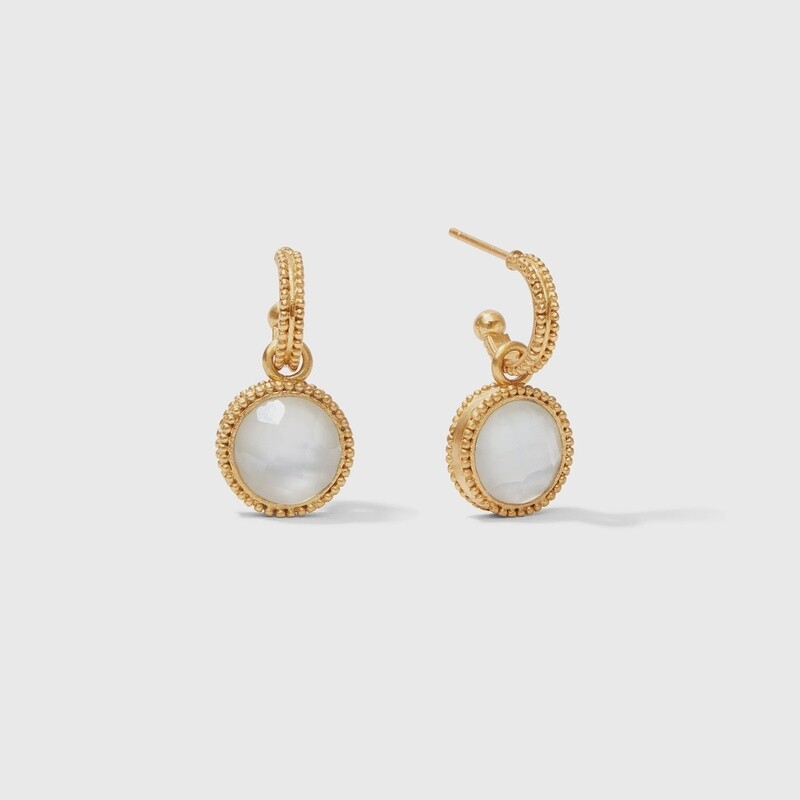 Fleur-de-Lis Hoop &amp; Charm Earrings