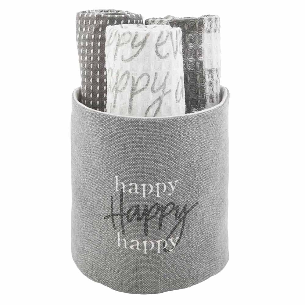 GRAY DISH TOWEL BUCKET