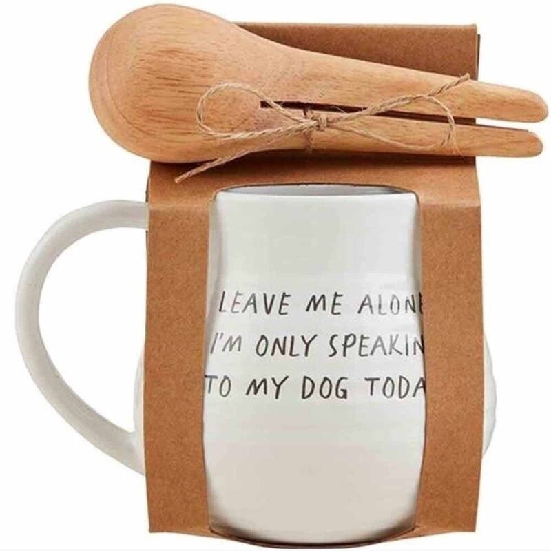 Leave Me Alone Dog Mug Scoop Set