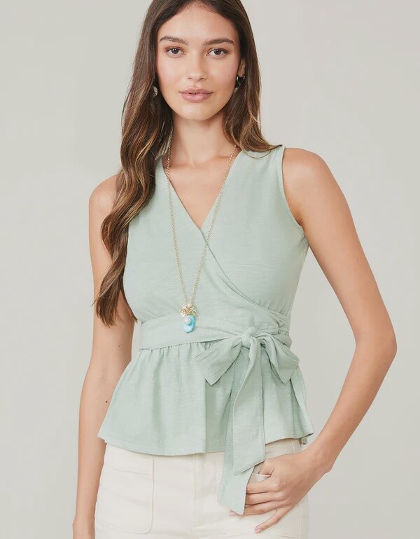 Lorelei Wrap Top Sea Glass