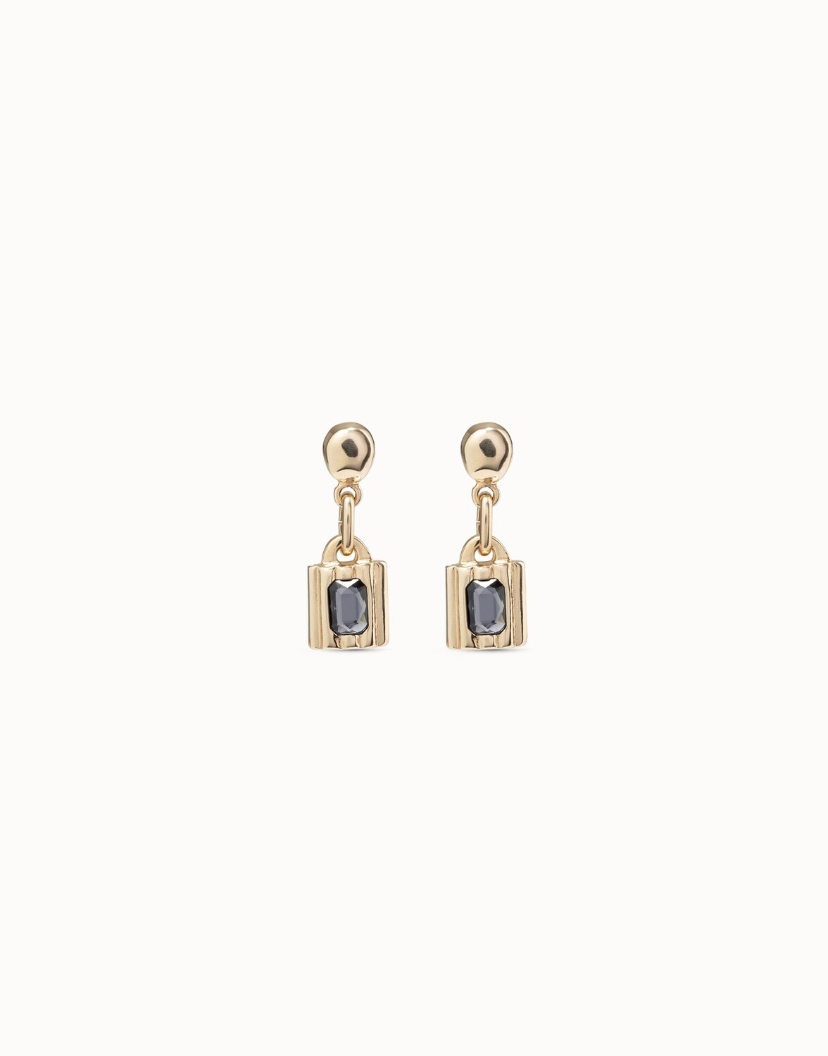 Lock Earrings, Colour: Gold