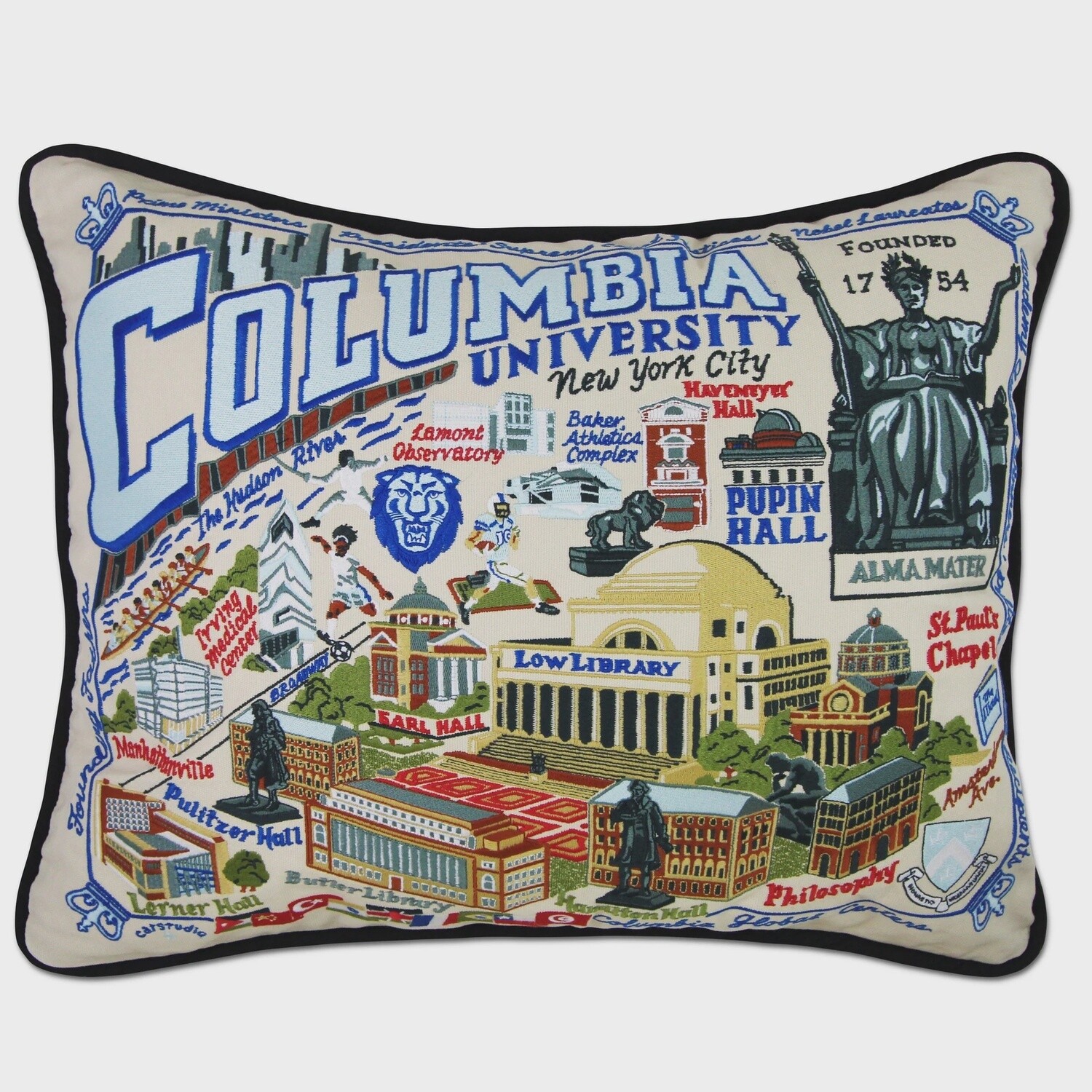 Columbia University Collegiate Embroidered Pillow