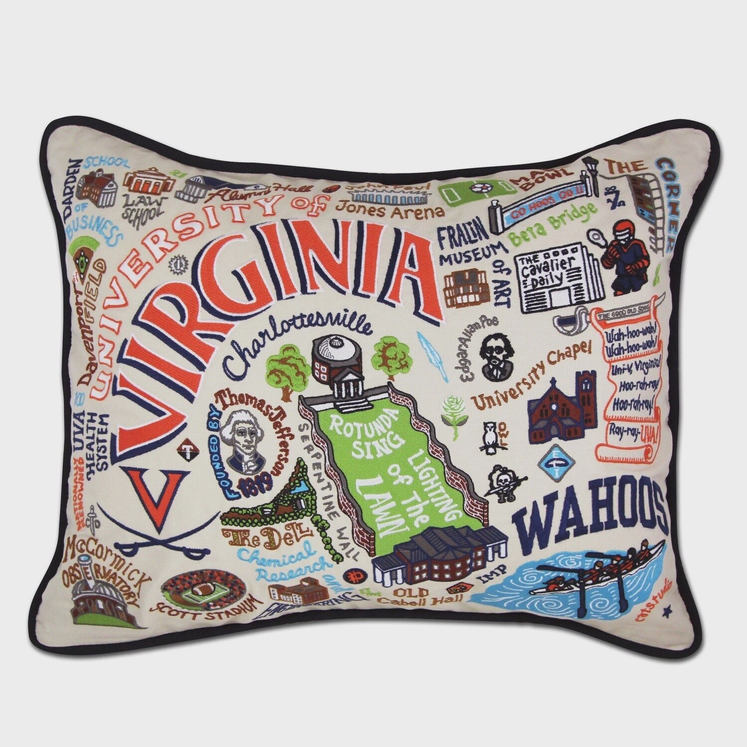 UVA Collegiate Embroidered Pillow