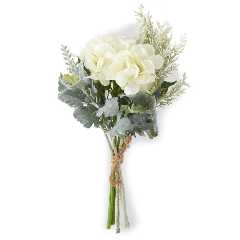 Green Mixed Foliage &amp; White Hydrangea Bundle