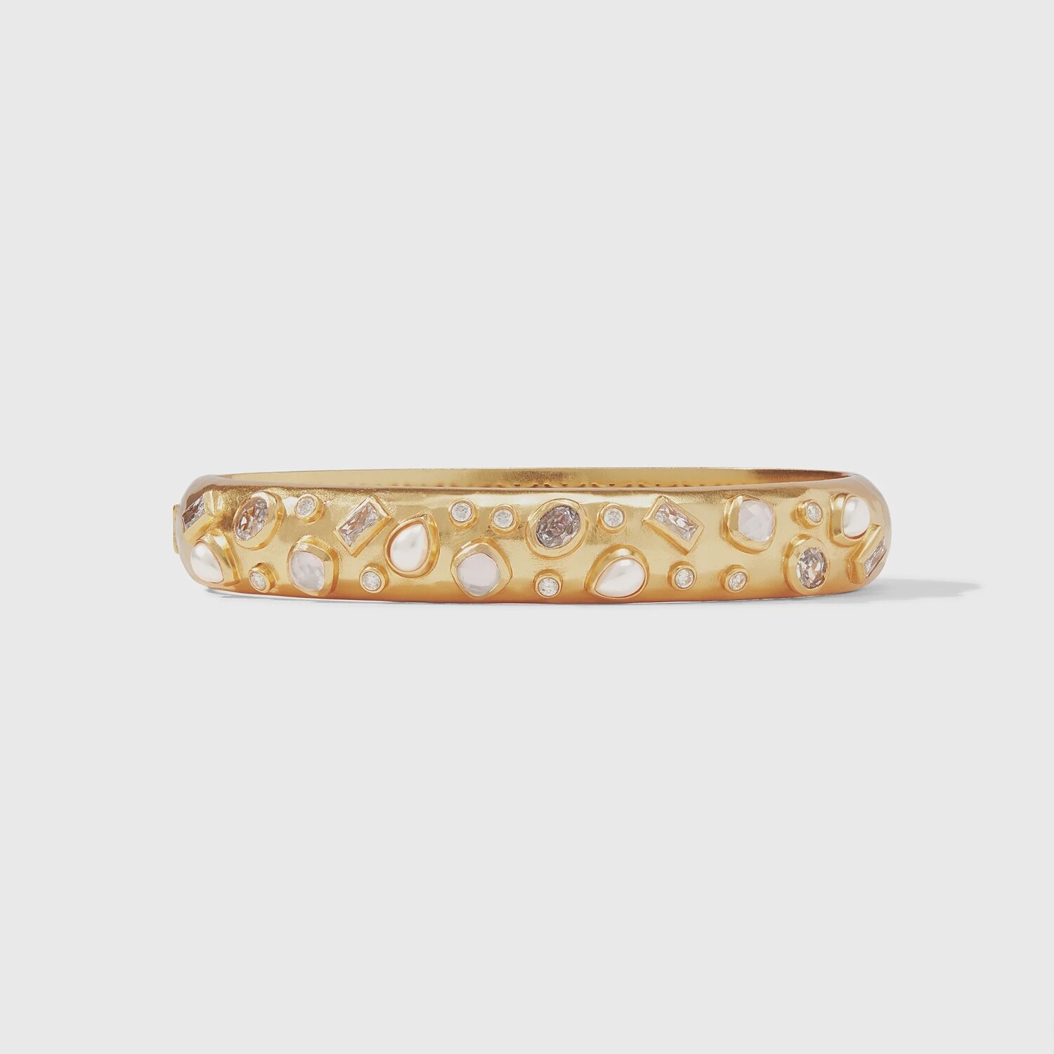 Antonia Mosaic Hinge Bangle - Iridescent Clear Crystal