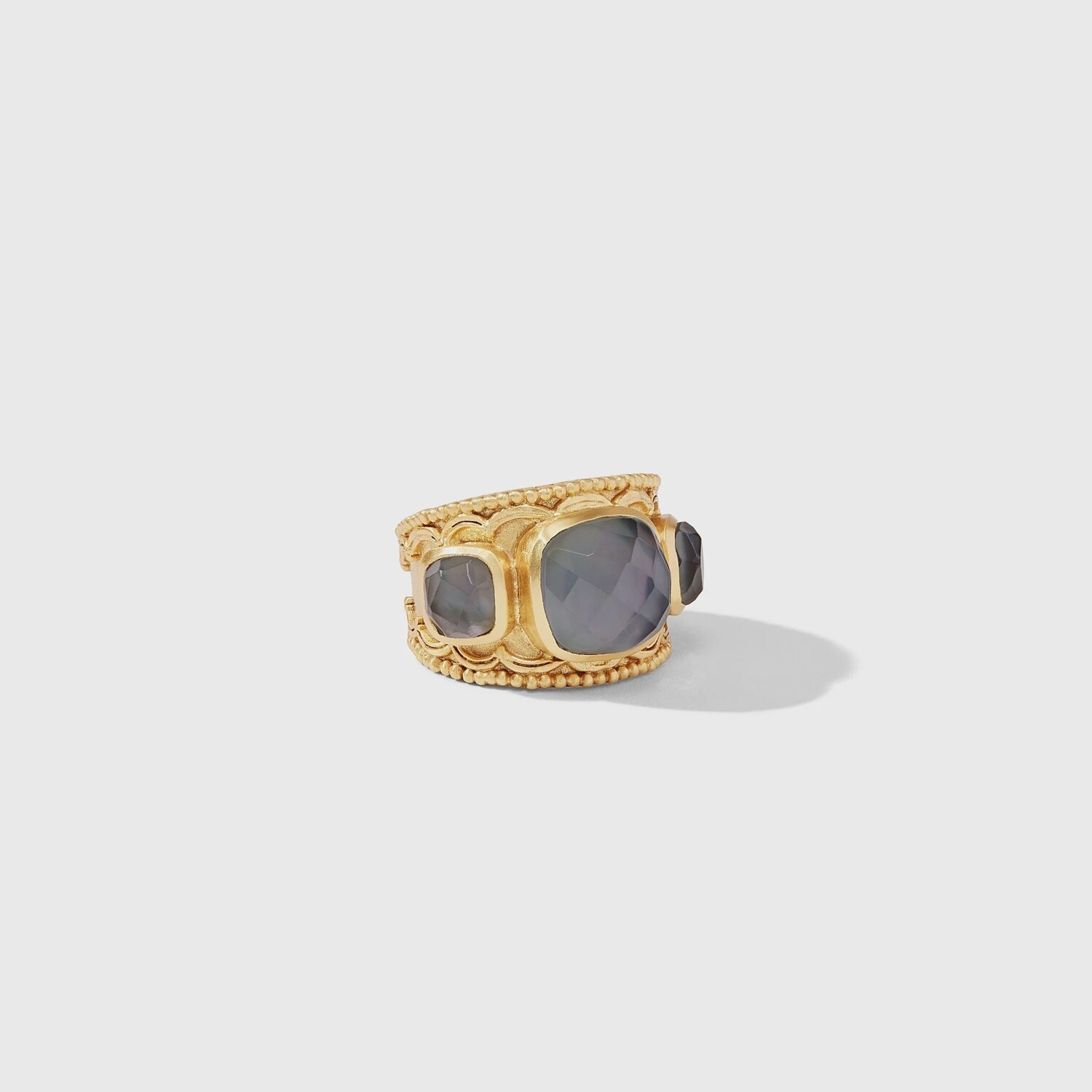 Trieste Statement Ring, Colour: Iridescent Charcoal Blue, Size: 8