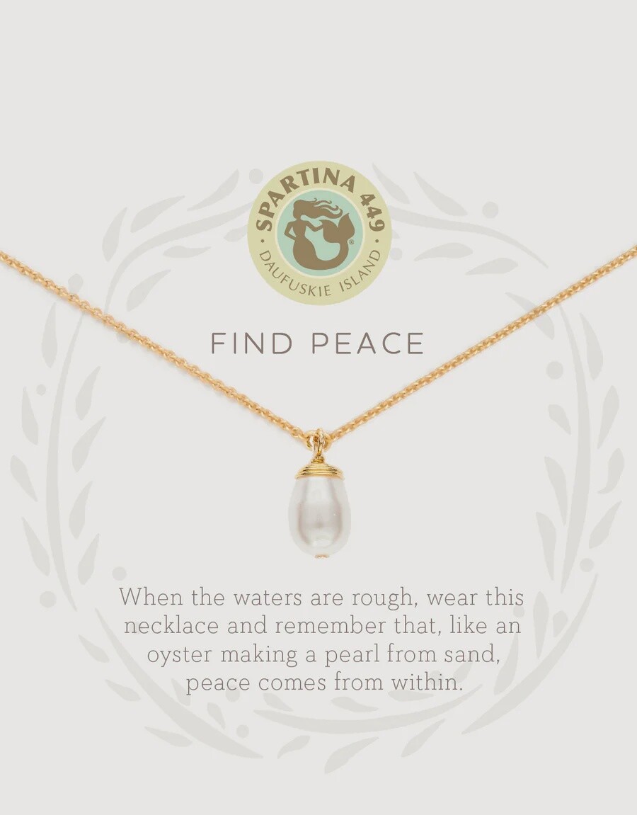 Sea La Vie Necklace Find Peace/Pearl, Colour: Gold
