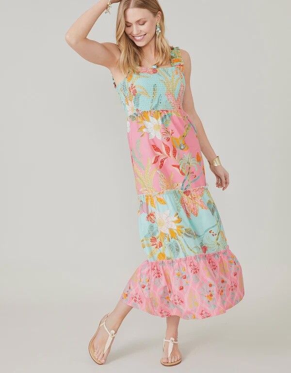 Avalon Smocked Dress Queenie Tropical Floral Mix