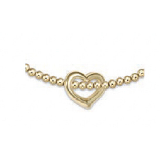 Classic Gold 2.5mm Bead Bracelet - Love Gold Charm