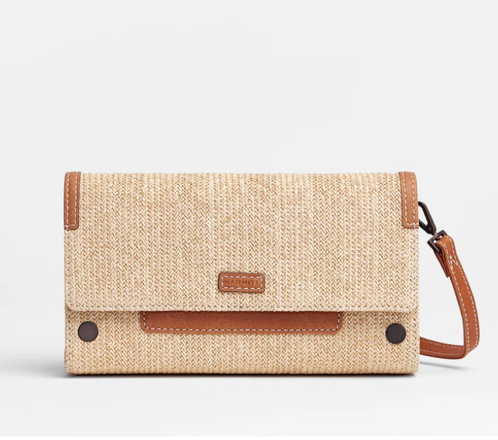 Aj Crossbody Clutch - Saddle Raffie/Bronze