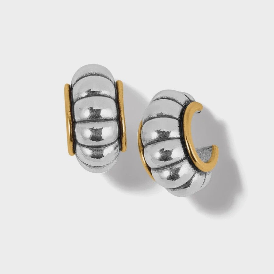 Mystic Moon Scallop Hoop Earrings Two Tone