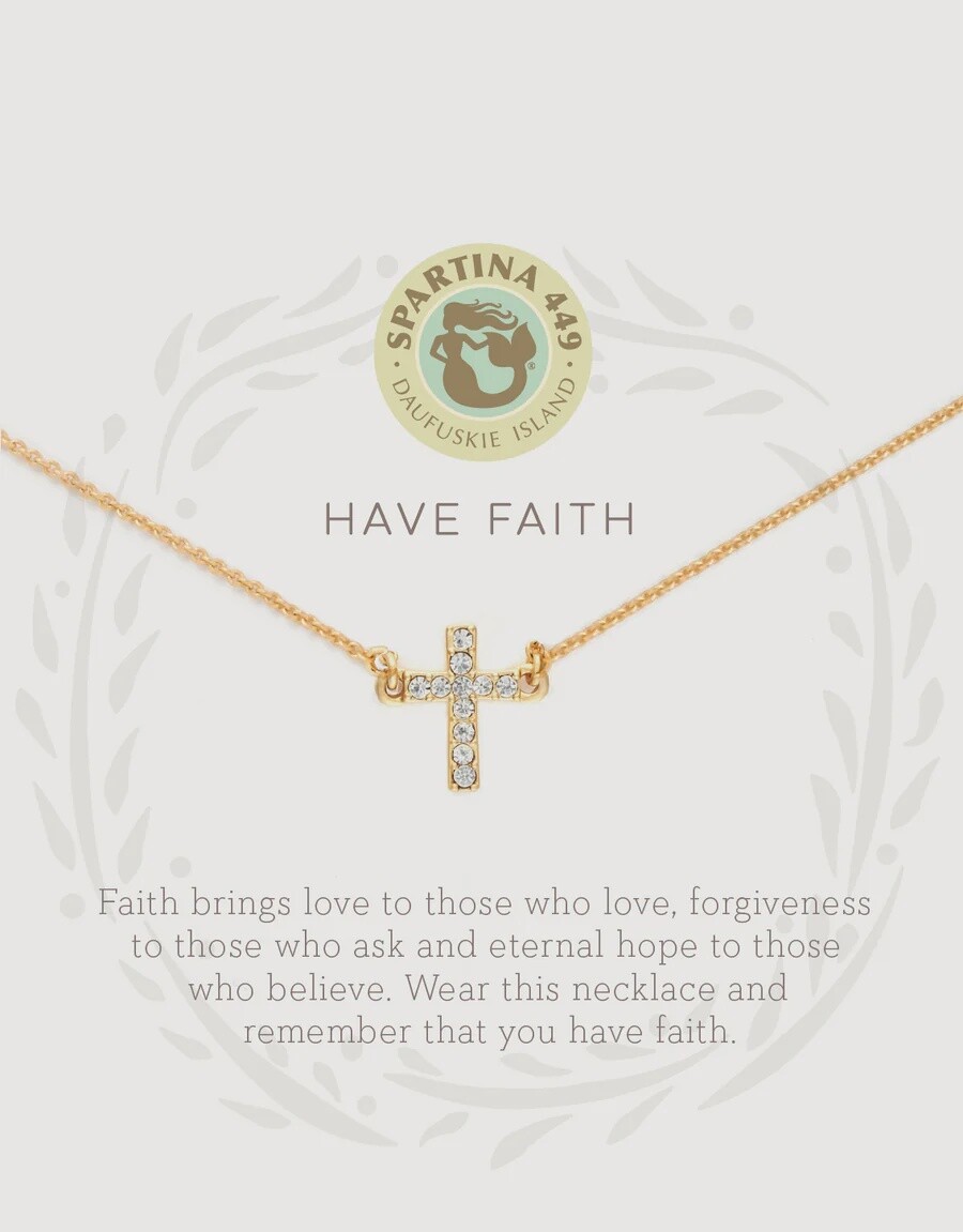Sea La Vie Necklace Have Faith/Cross, Colour: Gold