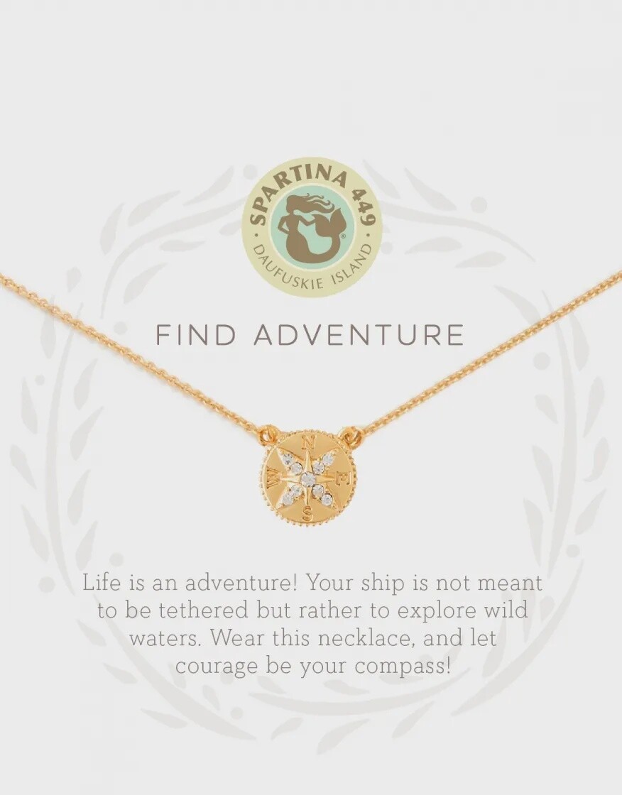 Sea La Vie Necklace Adventure/Compass, Colour: Gold