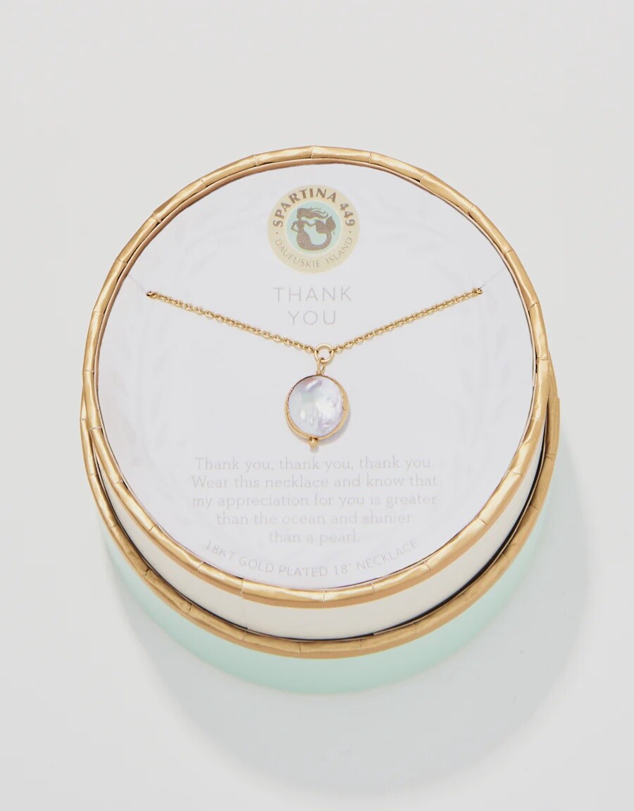 Sea La Vie Necklace Thank You/Coin, Colour: Gold