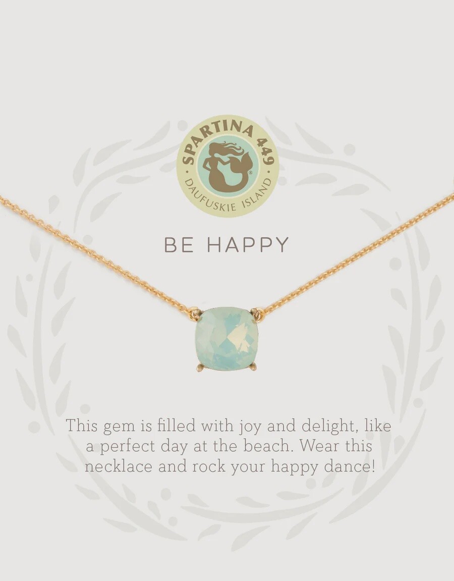 Sea La Vie Necklace Happy/Sea Green, Colour: Gold