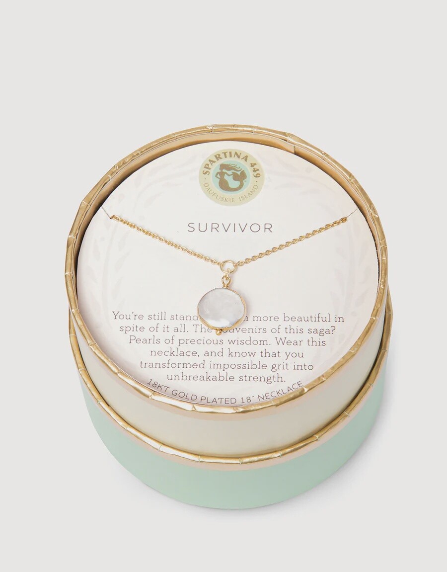 Sea La Vie Necklace Survivor/Coin Pearl, Colour: Gold