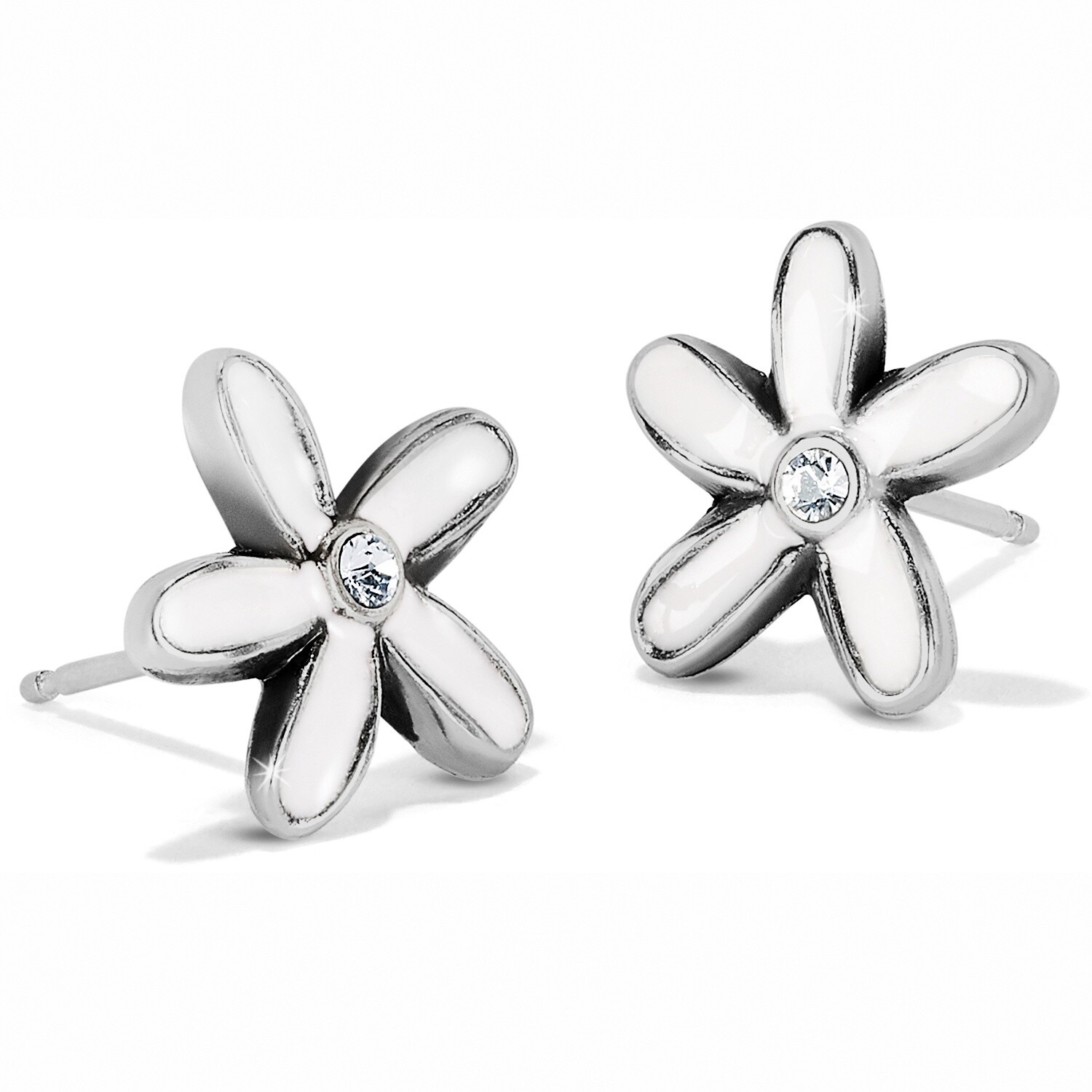 Love Bouquet Mini Post Earring - Silver White