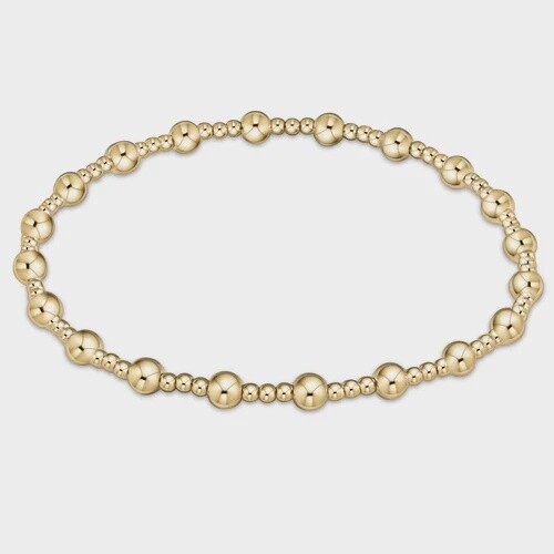 Extends - Classic Sincerity Pattern 4mm Bead Bracelet - Gold