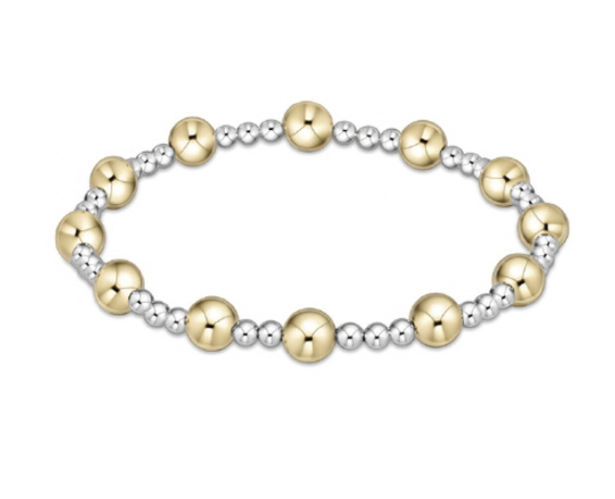 Extends - Classic Sincerity Pattern 6mm Bead Bracelet - Mixed Metal