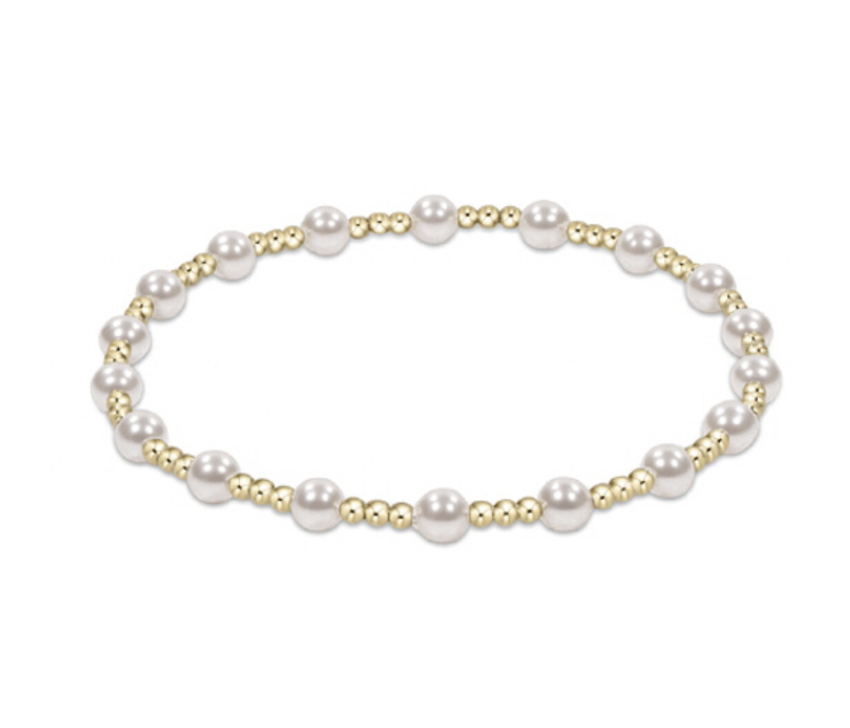 Extends - Classic Sincerity Pattern 4mm Bead Bracelet - Pearl