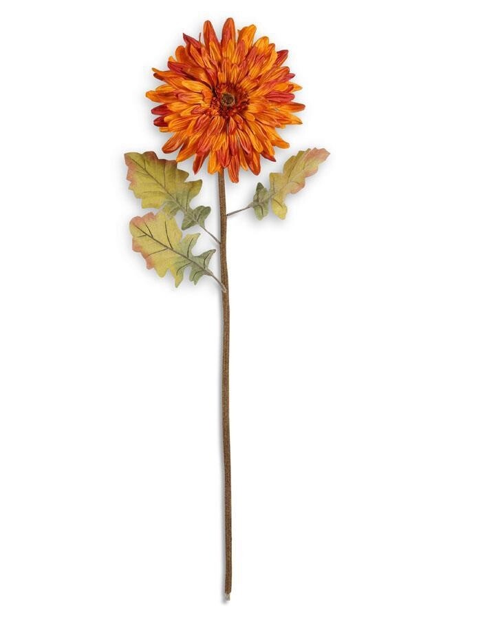 34 Inch Large Orange Gerbera Daisy Stem