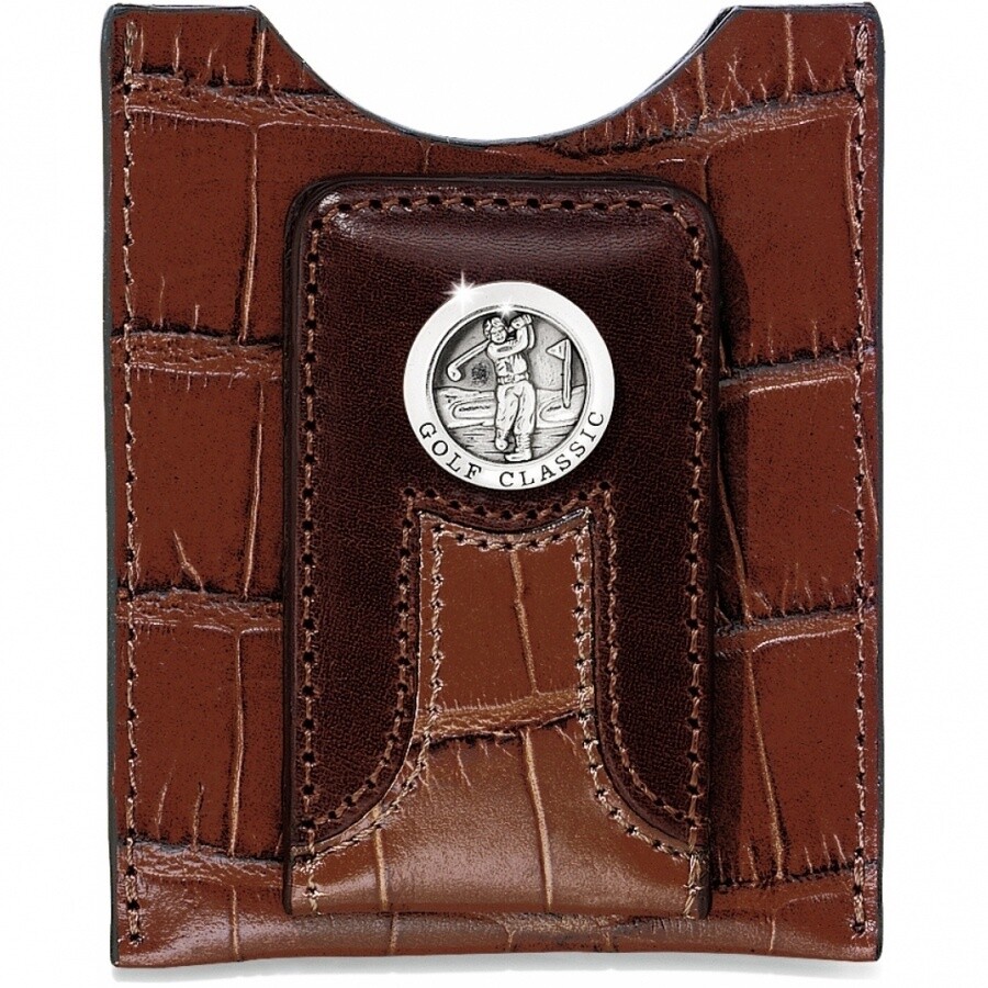 Golf Croco Money Clip - Brown