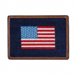 Needlepoint Card Wallet-, Description: American Flag