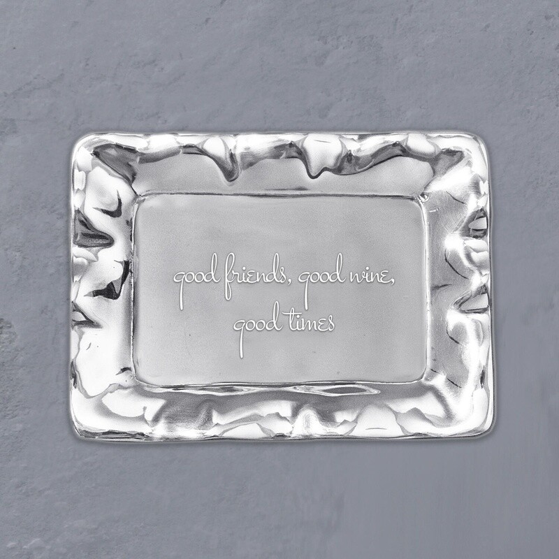 GIFTABLES Vento Tray &quot;good friends, good wine, good times&quot;