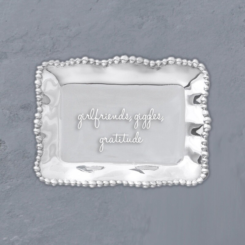 GIFTABLES Organic Pearl  Tray - girlfriends, giggles, gratitude