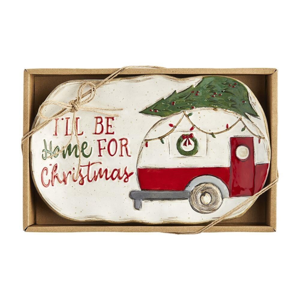 Camper Farm Christmas Sentiment Tray