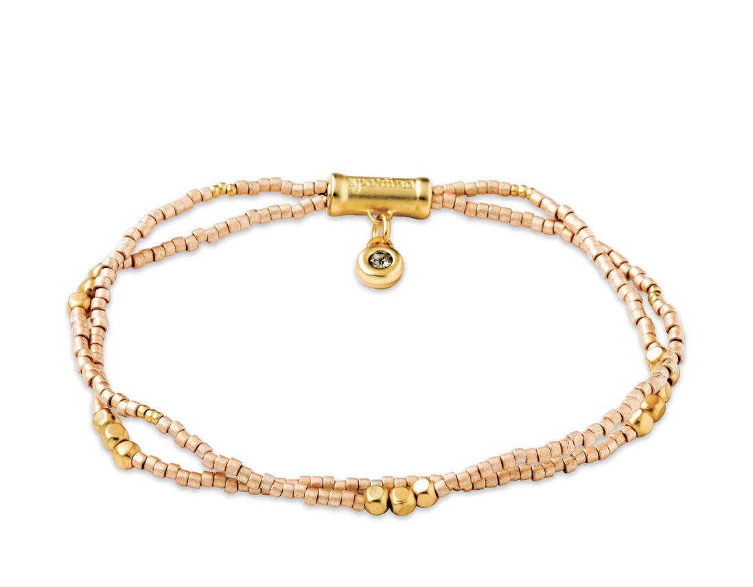 Double Bitty Stretch Bracelet Light Rose