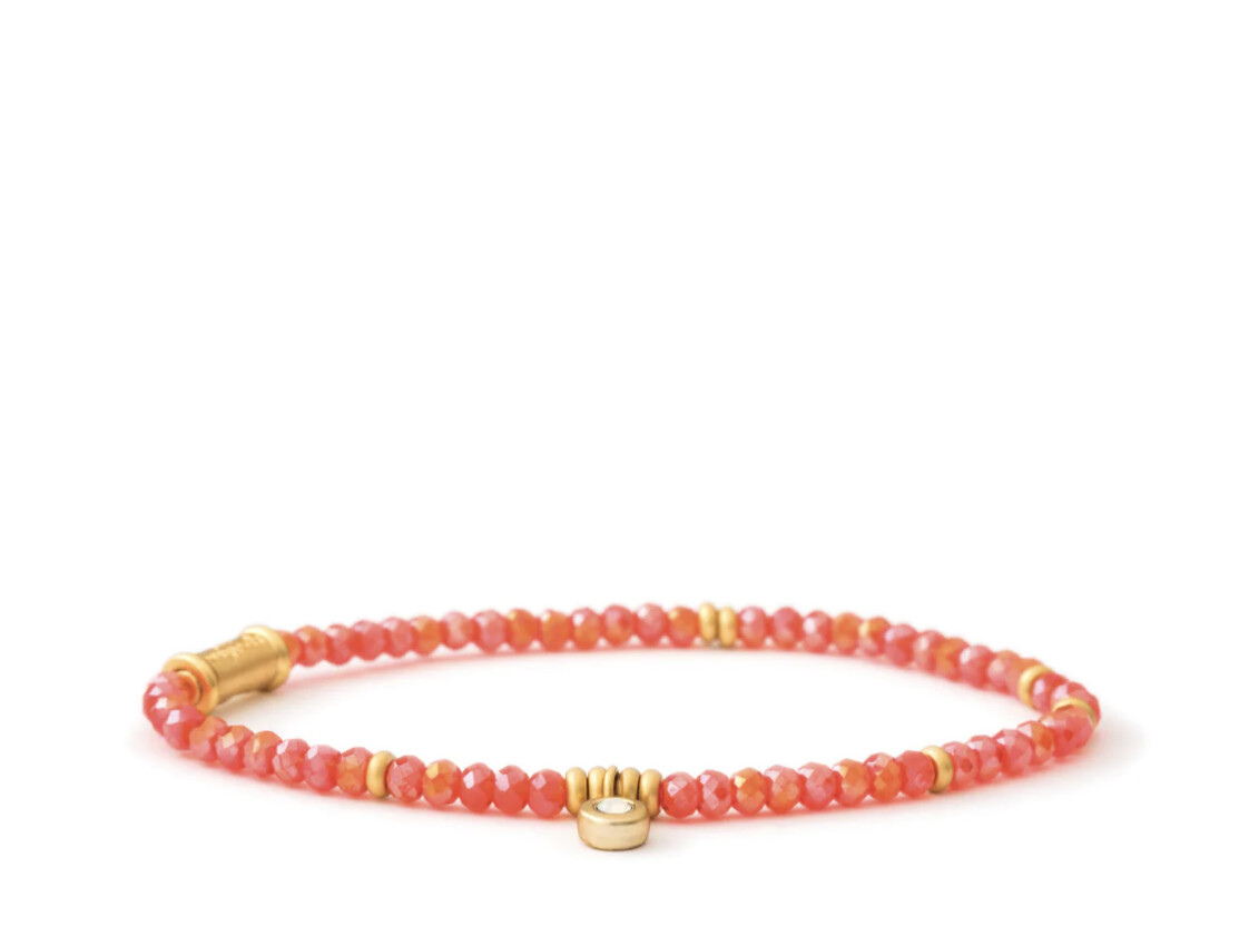 3mm Stretch Bracelet, Colour: Coral