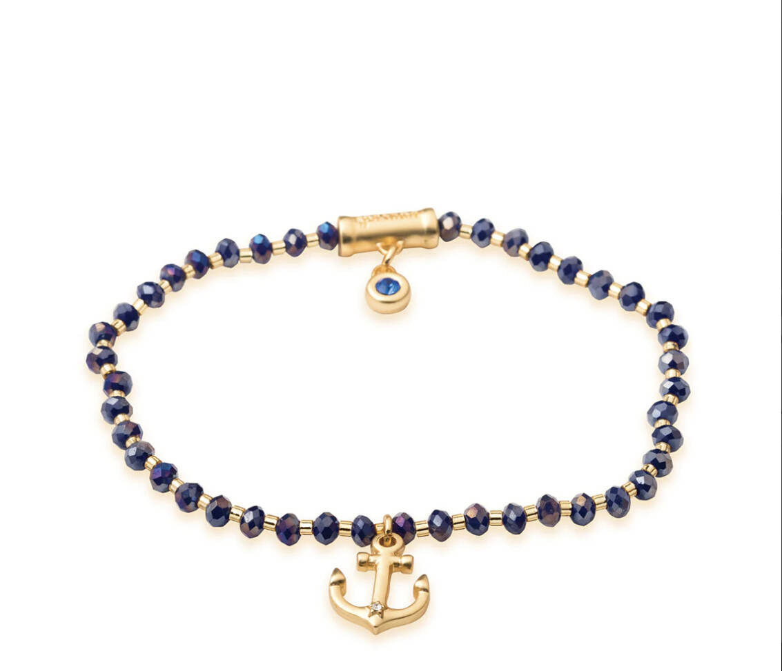 Twinkle Stretch Bracelet Blue/Anchor