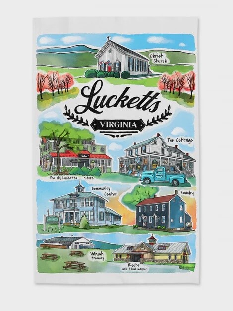 Lucketts Landmark Tea Towel