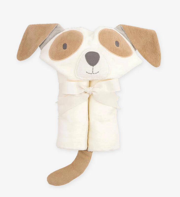Tan Puppy Hooded Baby Bath Wrap
