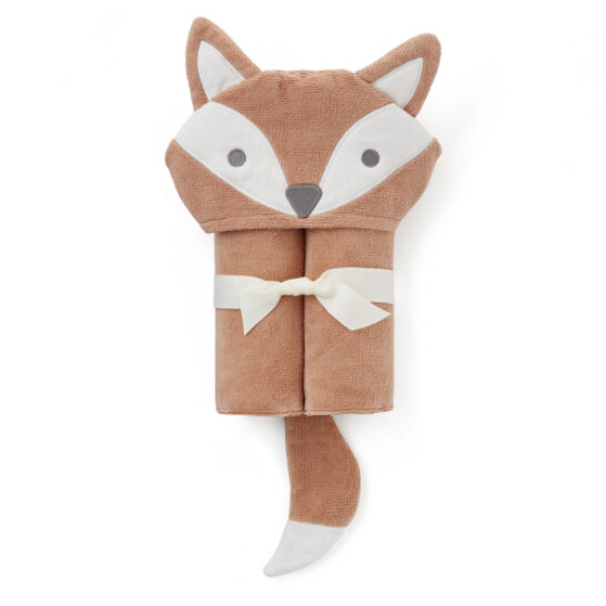 Rust Fox Hooded Baby Bath Wrap