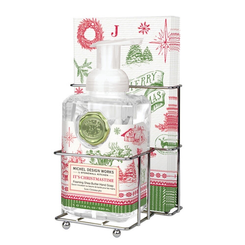 It&#39;s Christmastime Foaming Hand Soap Napkin Set