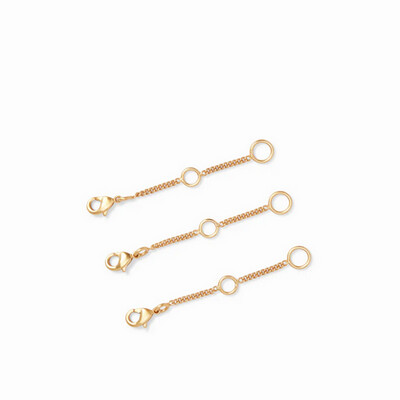 Julie Vos 24K gold-plated delicate bracelet and necklace extender chain displayed on white background