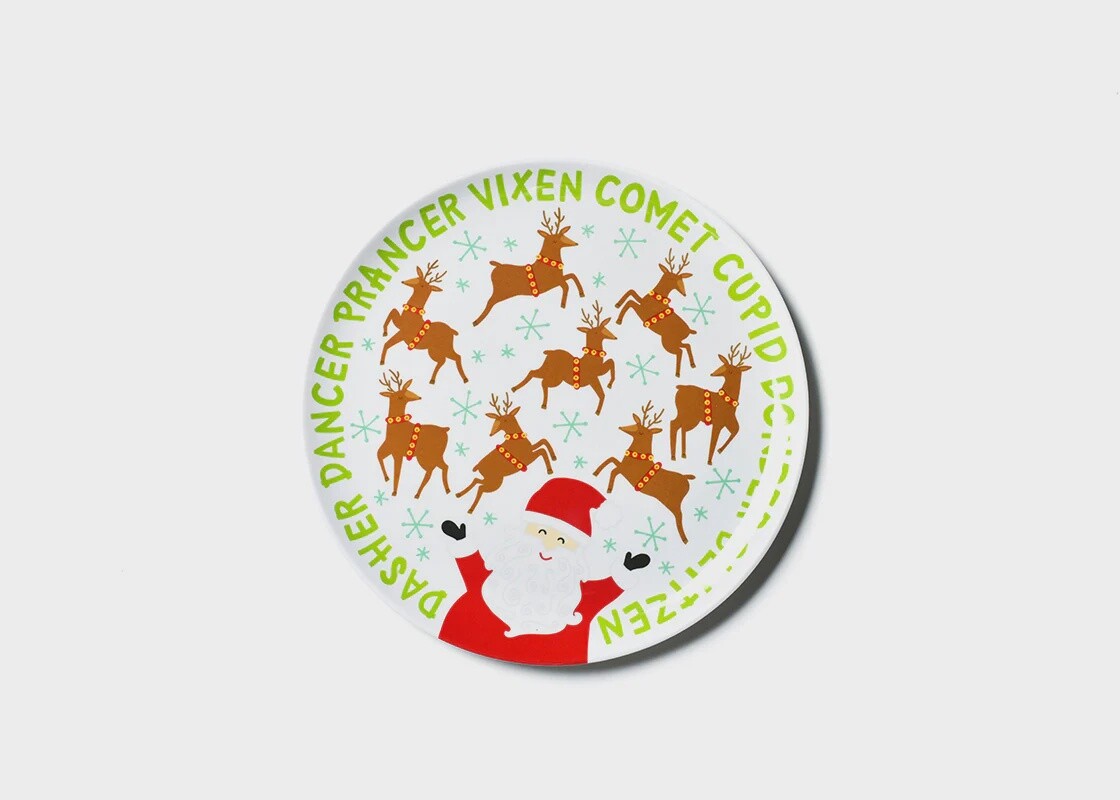 Fair Skin Calling All Reindeer Melamine Dinner Plate