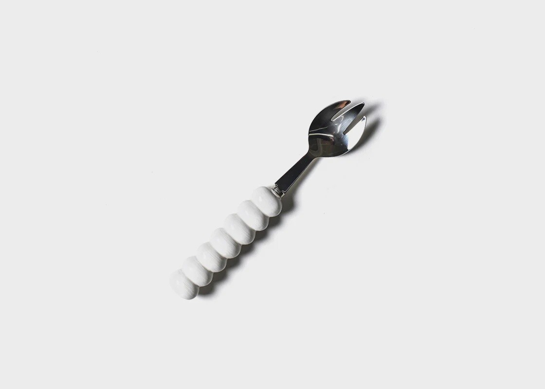 Signature White Knob Serving Fork