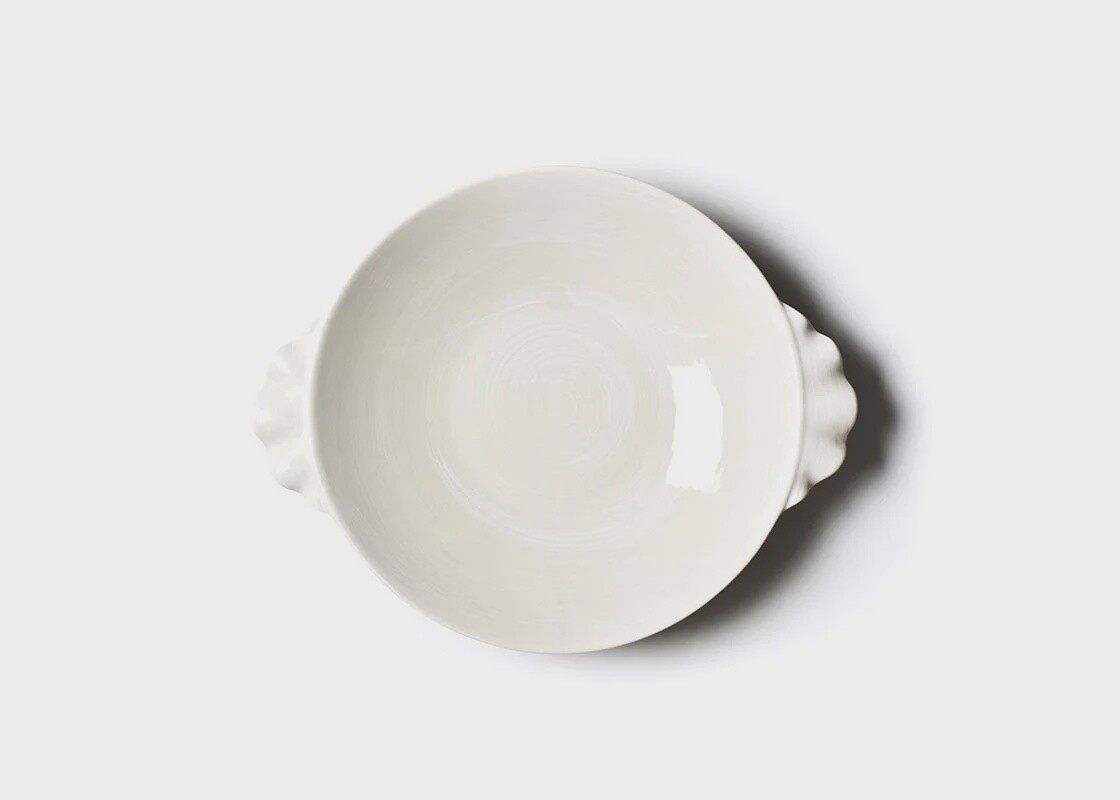 Signature White Ruffle Pasta Bowl