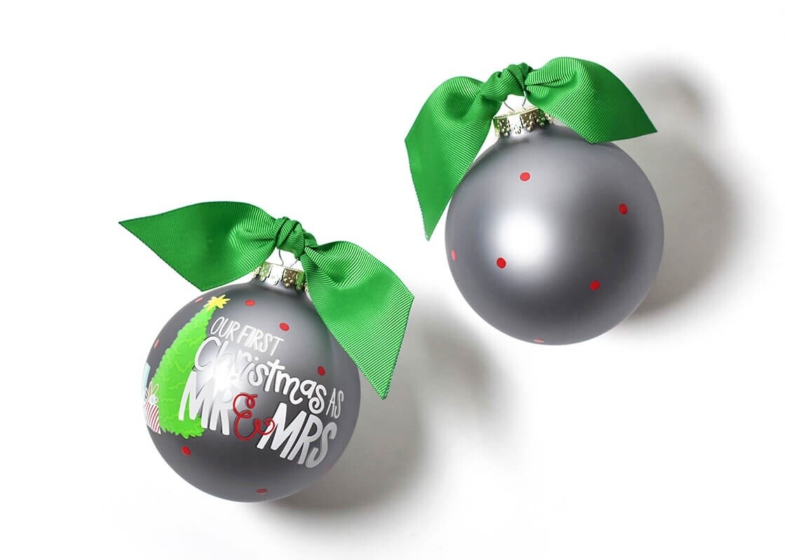 Our First Christmas As Mr. &amp; Mrs. Glass Ornament